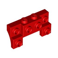 Lego BRICK 1X4X1 2/3 W. V. KNOBS, Bright red