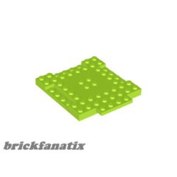   Lego Brick, Modified 8 x 8 x 2/3 with 1 x 4 Indentations and 1 x 4 Plate, Bright yellowish green