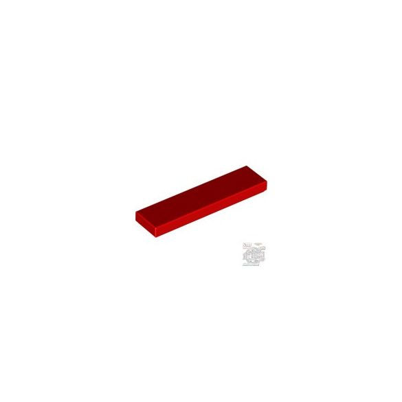 Lego Flat Tile 1X4, Bright red