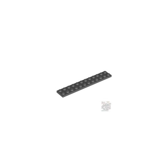 Lego Plate 2X12, Dark grey