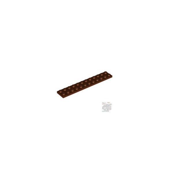 Lego Plate 2X12, Reddish brown