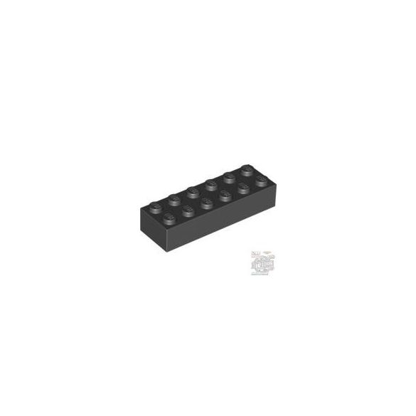 Lego Brick 2X6, Black