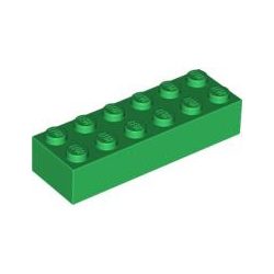 Lego Brick 2X6, Green