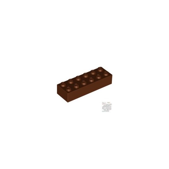 Lego Brick 2X6, Reddish brown