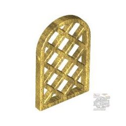   Lego CAVITY W. LEADS, Pane for Window 1 x 2 x 2 2/3 Lattice Diamond with Rounded Top, Gold