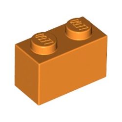 Lego Brick 1X2, Bright orange