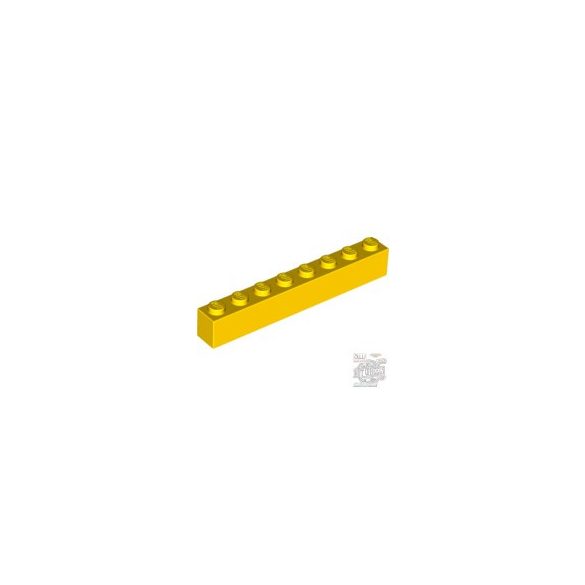 Lego Brick 1X8, Bright yellow
