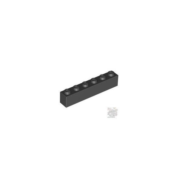 Lego Brick 1X6, Black