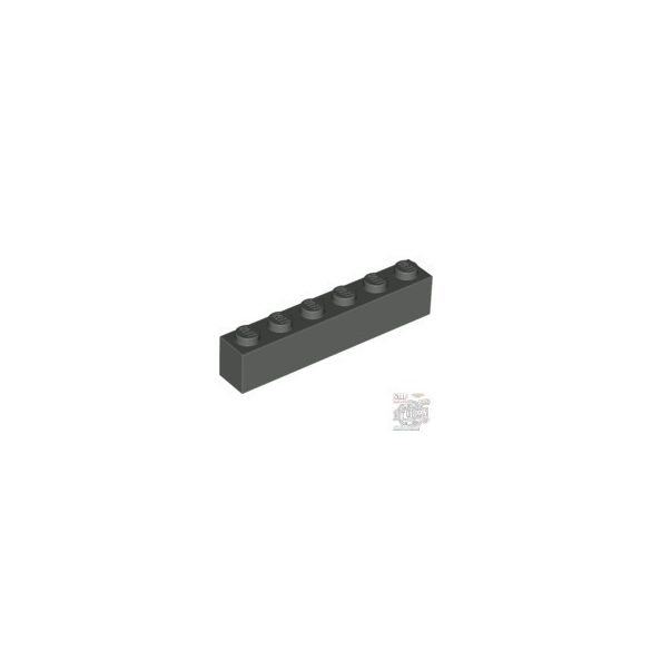 Lego Brick 1X6, Dark grey