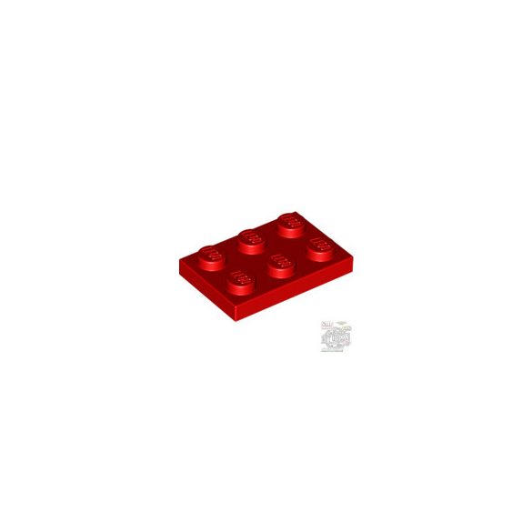 Lego Plate 2x3, Bright red