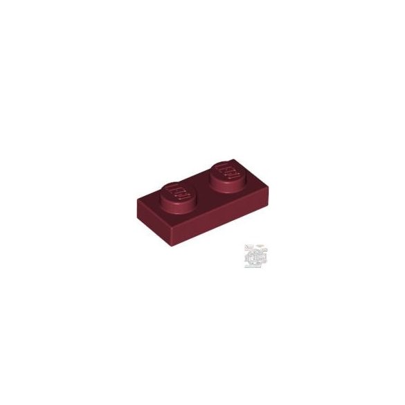 Lego PLATE 1X2, Dark red