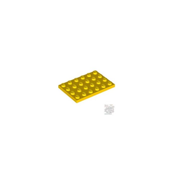 Lego Plate 4X6, Bright yellow