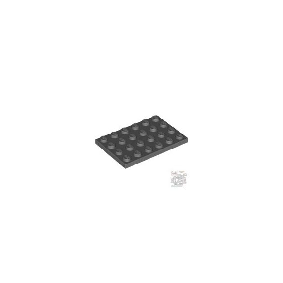 Lego Plate 4X6, Dark grey