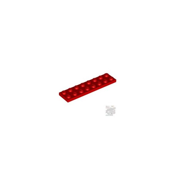 Lego Plate 2X8, Bright red
