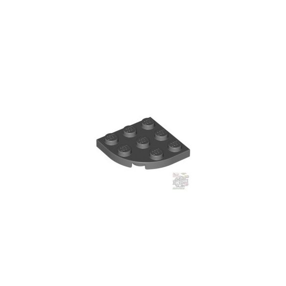 Lego Plate 3X3, 1/4 Circle, Dark grey