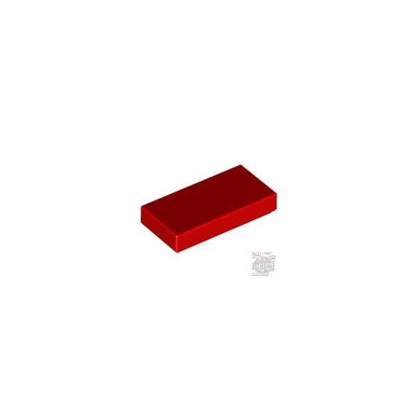 Lego Flat Tile 1X2, Bright red