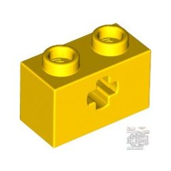 Lego BRICK 1X2 WITH CROSS HOLE, Bright yellow