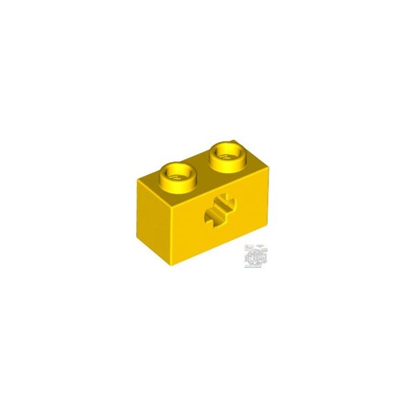 Lego BRICK 1X2 WITH CROSS HOLE, Bright yellow