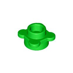   Lego Round 1 x 1 with Flower Edge (4 Knobs / Petals), Bright green