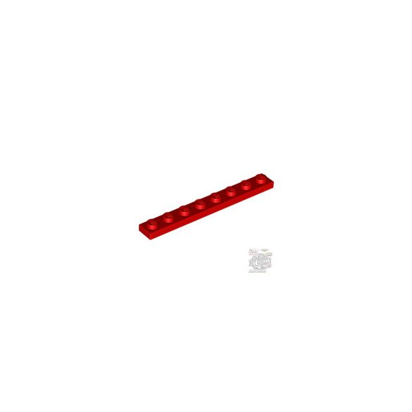 Lego PLATE 1X8, Bright red