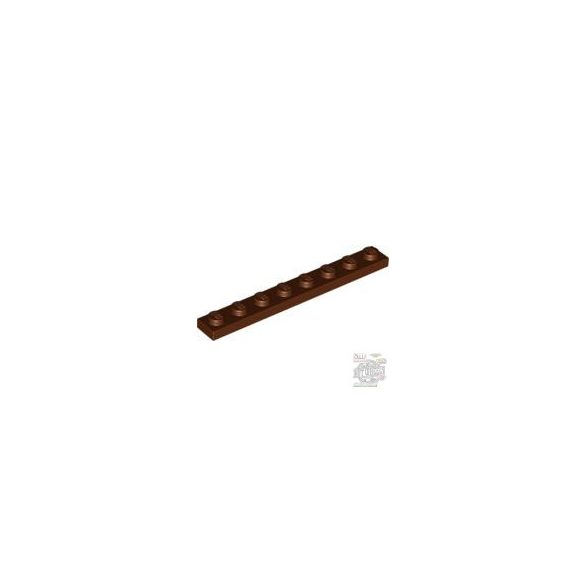 Lego Plate 1x8, Reddish brown
