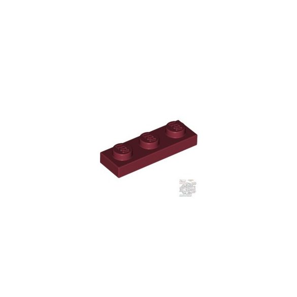 Lego PLATE 1X3, Dark red
