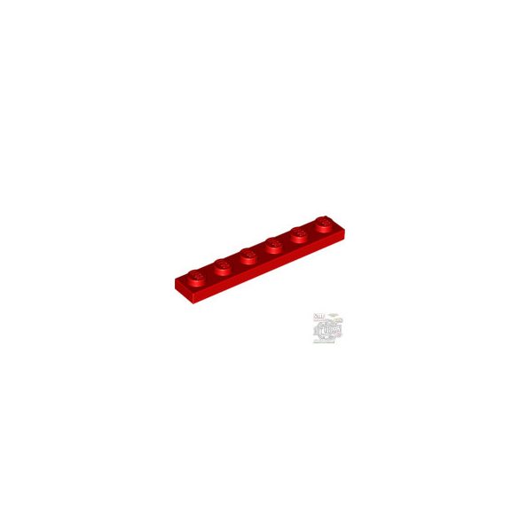 Lego PLATE 1X6, Bright red