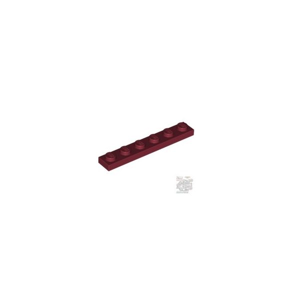 Lego PLATE 1X6, Dark red