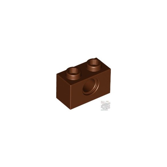 Lego TECHNIC BRICK 1X2, Ø4.9, Reddish brown
