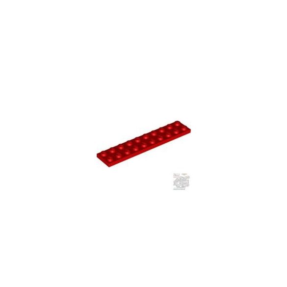 Lego Plate 2X10, Bright red
