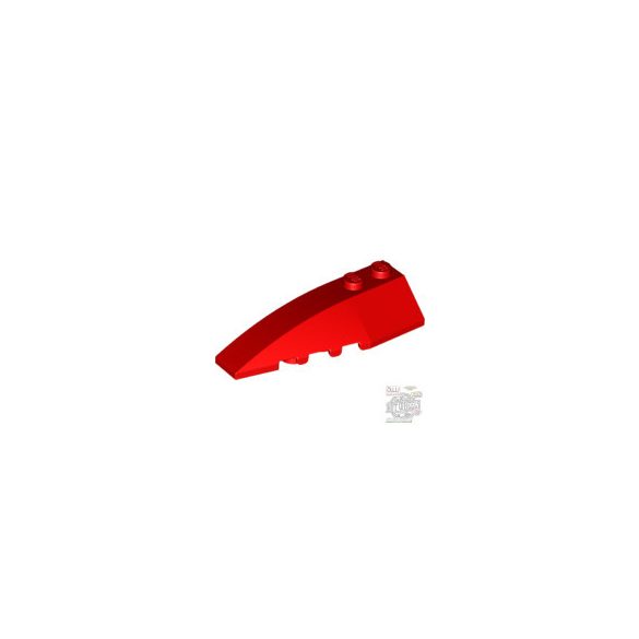Lego LEFT SHELL 2X6 W/BOW/ANGLE, Bright red