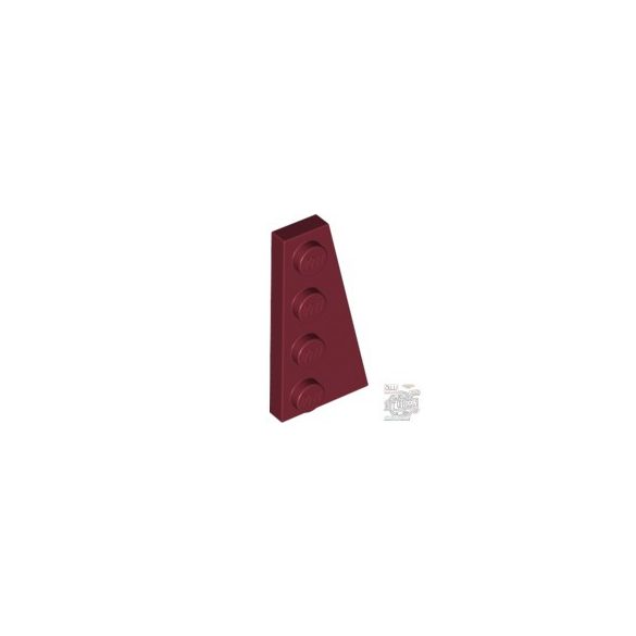 Lego RIGHT PLATE 2X4 W/ANGLE, Dark red