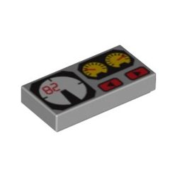 Lego FLAT TILE 1X2 'NO. 101', Light grey