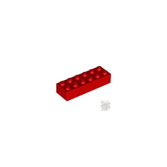Lego BRICK 2X6, Bright red