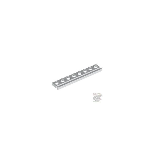 Lego PLATE 1X8 WITH RAIL, White