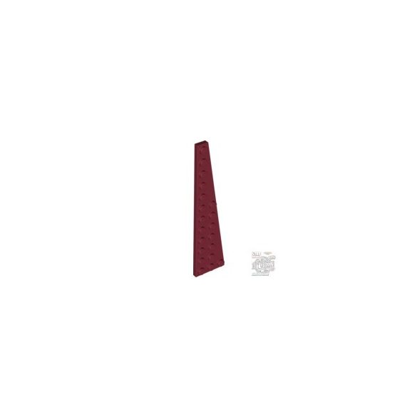 Lego RIGHT PLATE W. ANGLE 3X12, Dark red