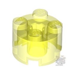 Lego Brick Ø16 W. Cross, Transparent fluorescent green