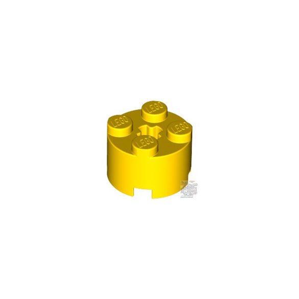 Lego Brick Ø16 W. Cross, Bright yellow