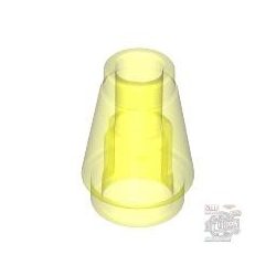 Lego Nose Cone Small 1X1, Transparent fluorescent green