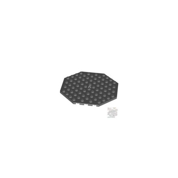 Lego Plate Octagonal 10X10 W. Snap, Dark grey