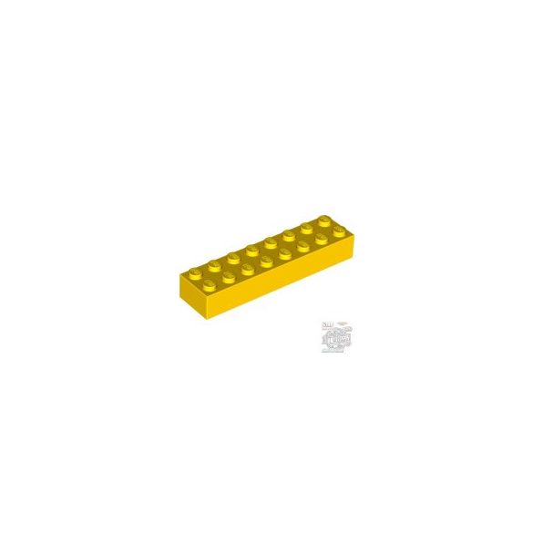 Lego Brick 2X8, Bright yellow
