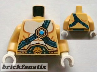 Lego Torso Bare Chest With Body Lines Dark Blue And Gold Be