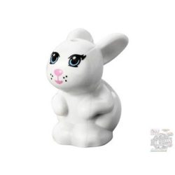   Lego Bunny / Rabbit, Friends, Sitting with Bright Light Blue Eyes, Bright Pink Nose and Mouth and Black Whisker Dots Pattern (Daisy)