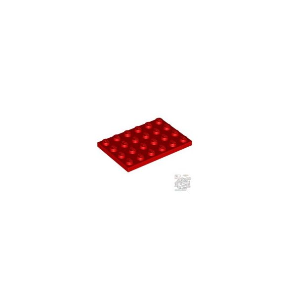 Lego Plate 4X6, Bright red