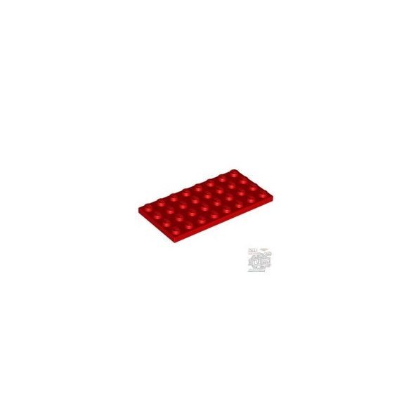 Lego Plate 4X8, Bright red