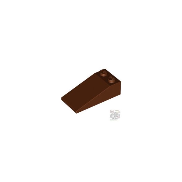Lego Roof Tile 2X4X1, 18°, Reddish brown