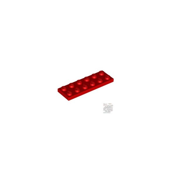 Lego Plate 2X6, Bright red