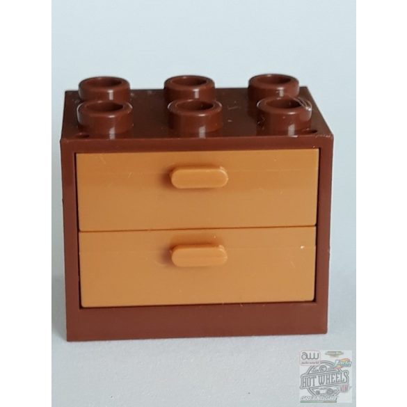 Lego Box / Cupboard 2X3X2, Reddish brown-Medium nougat