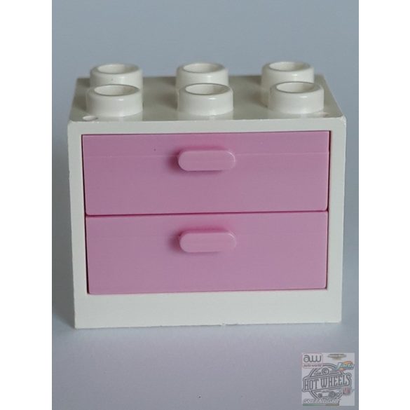 Lego Box / Cupboard 2X3X2, White-Rose