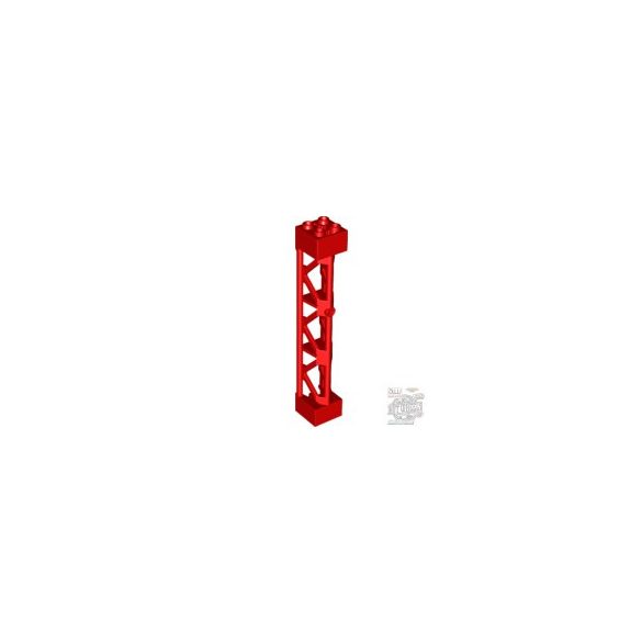 Lego Lattice Tower 2X2X10 W/Cross, Bright red